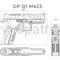 Pistolet Grand Power Q1 MK23 - Wolf Grey