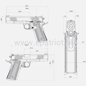 Pistolet Bul Armory 1911 TROPHY kal. 9x19 TIN Bushing barrel