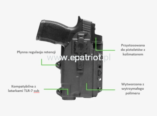 Kabura Alien Gear PHOTON do Springfield Armory Hellcat Pro z latarką