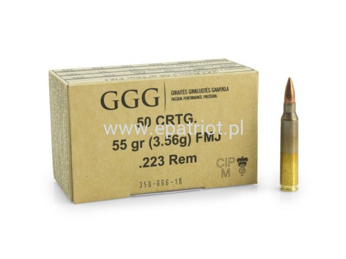 Amunicja GGG kal .223 Rem 55 gr/3,56 g FMJ