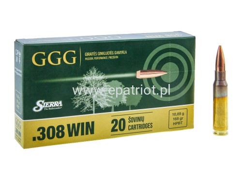 Amunicja GGG kal .308 Win 168 gr Sierra HPBT
