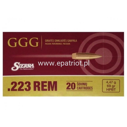Amunicja GGG kal .223 Rem 69 gr/4,47 g Sierra HPBT