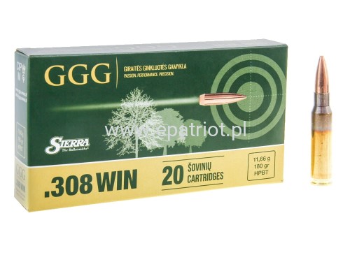Amunicja GGG kal .308 Win 180 gr Sierra HPBT