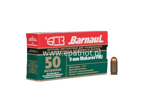 Amunicja BARNAUL kal.9 mm Makarov FMJ 94gr